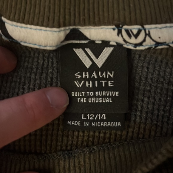 Grey and dark green striped Shaun White long sleeve. - Picture 2 of 2